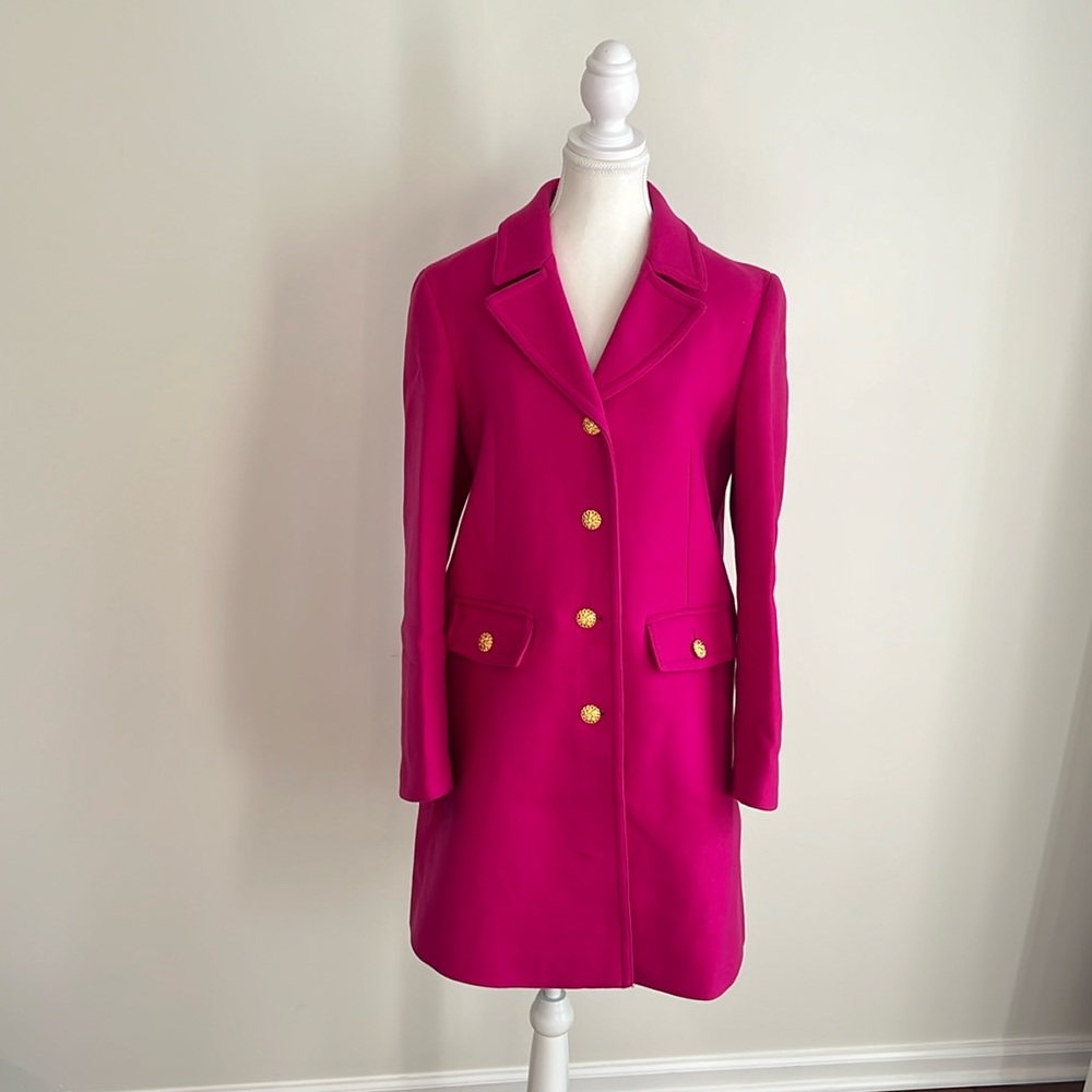 Pink, hot pink Zara pea coat ￼Wool Coat